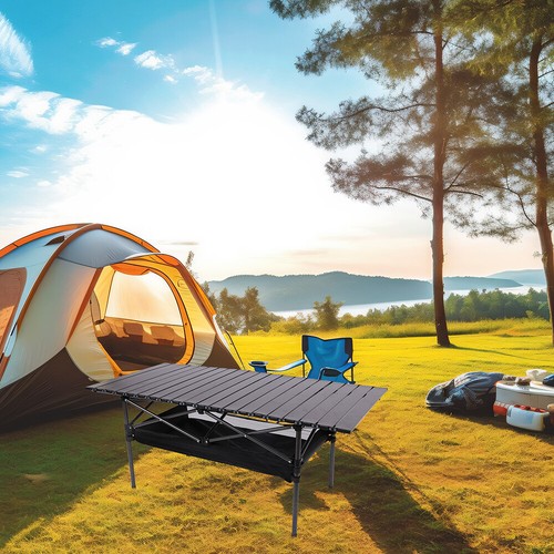 Folding camping table - folding,