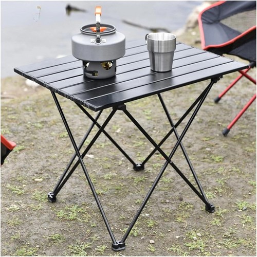 Folding camping table - table, light