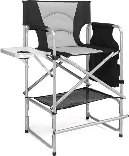 Tall camping chair with side - camping,