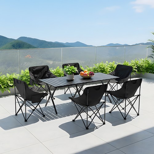 Foldable camping table - foldable, and